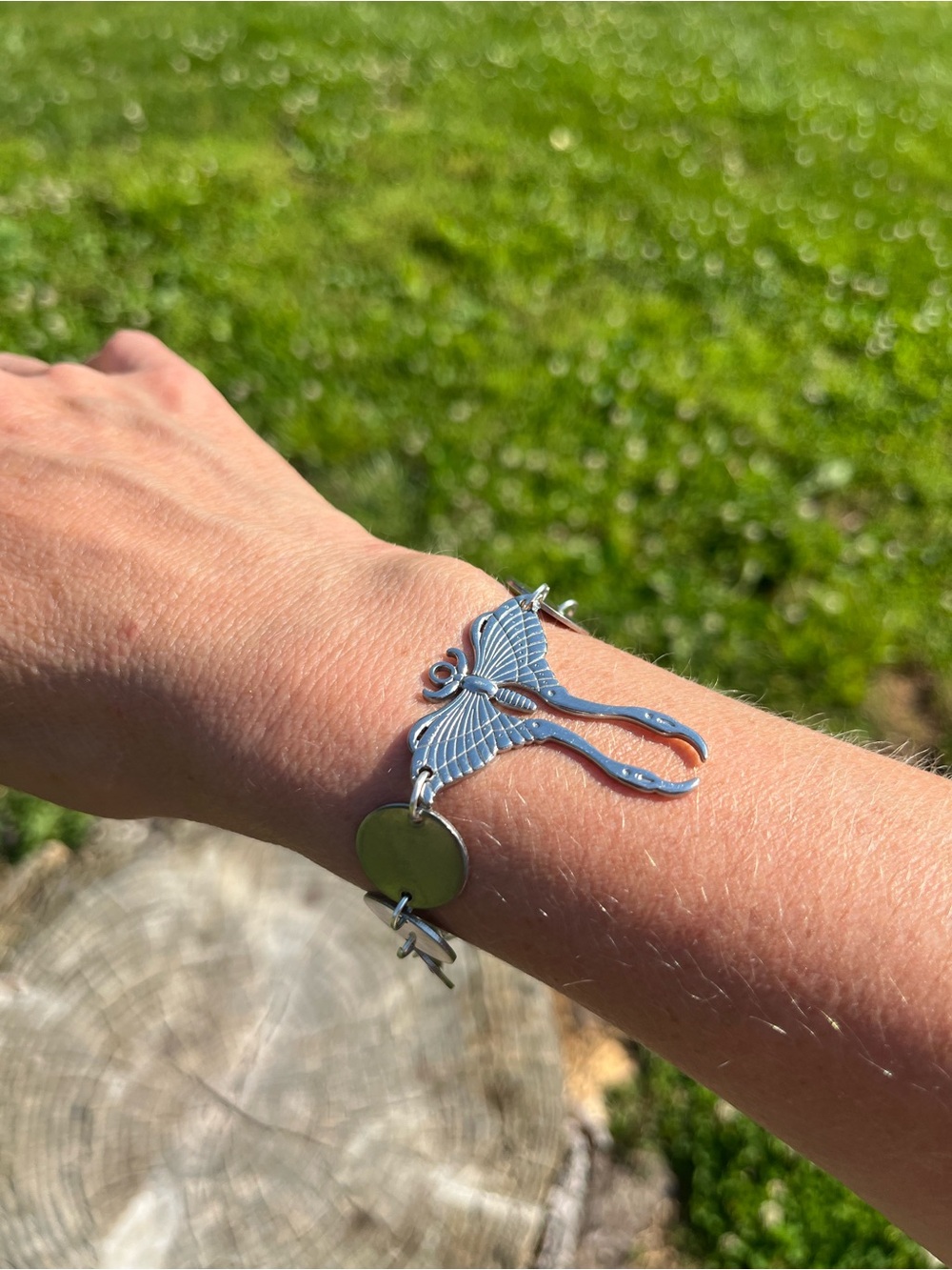 Silver Butterfly Charm Bracelet - Silver